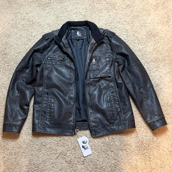 NWT David Outerwear Mens Leather Jacket - Picture 10 of 14